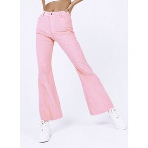 Princess Polly Pink Flare Jeans High Waisted‎ Wide Leg Sz 0 retro vibes boho y2k